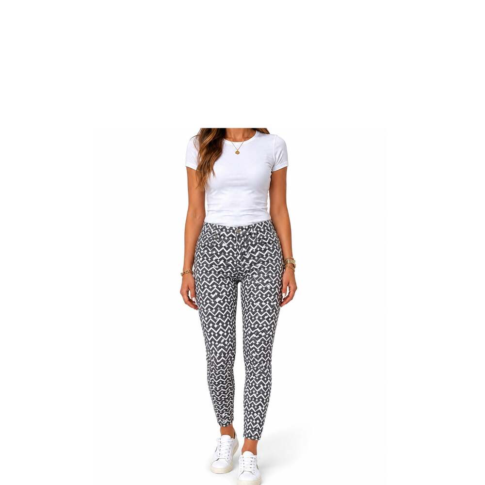 GAP 1969 Legging Jeans Womens Size 31 Black White Geometric Stretch Denim